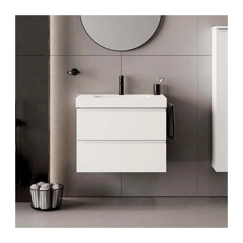 MÓVEL INSIDE 60cm 2 Gavetas - BRANCO MATE + PUX Branco Mate