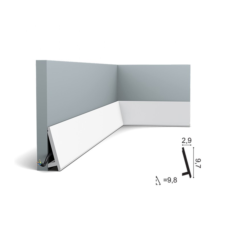 RODAPÉ Duropolymer SX179 DIAGONAL 2000x97x29mm