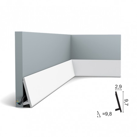 RODAPÉ Duropolymer SX179 DIAGONAL 2000x97x29mm