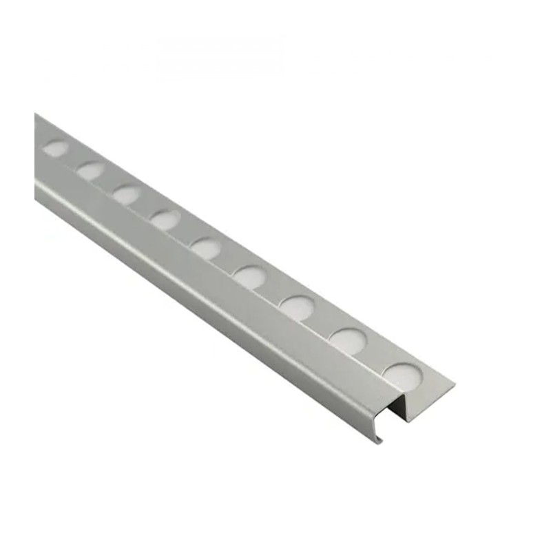 TILETRIM QUADEC - PERFIL AZULEJO QUADRADO ALUMINIO MATE 12MM  «2.6MT» - LAR12PM