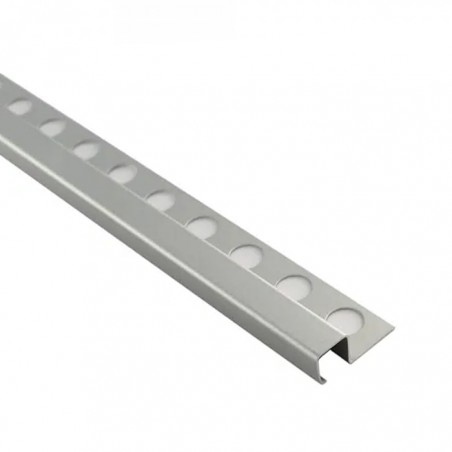 TILETRIM QUADEC - PERFIL AZULEJO QUADRADO ALUMINIO MATE 12MM  «2.6MT» - LAR12PM