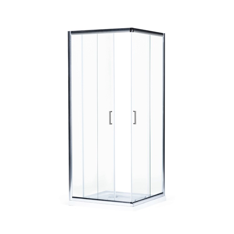 CABINE DUCHE QUADRADA 90X90 - PERFIL POLIDO + VIDRO TEMP 5MM