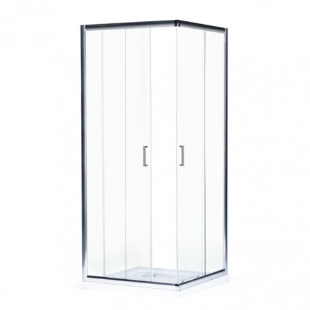 CABINE DUCHE RETANGULAR 120X80 - PERFIL POLIDO + VIDRO TEMP 5MM