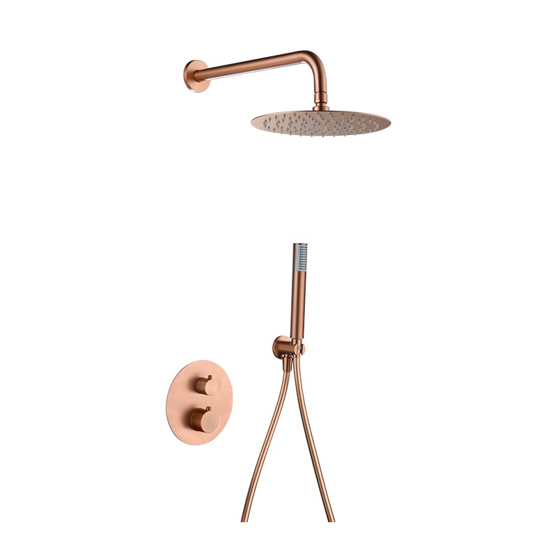 GENOVA - SISTEMA DUCHE EMBUTIR TERMOISTATICO - PVD ORO ROSA