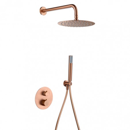 GENOVA - SISTEMA DUCHE EMBUTIR TERMOISTATICO - PVD ORO ROSA