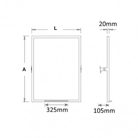 ESPELHO ORIENTÁVEL PMR - INOX 60x76