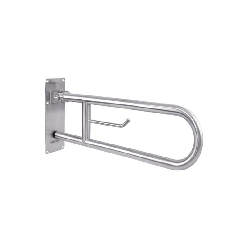 BARRA REBATÍVEL C/ PORTA ROLO - INOX ESCOVADO 60 CM