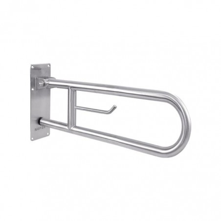 BARRA REBATÍVEL C/ PORTA ROLO - INOX ESCOVADO 60 CM