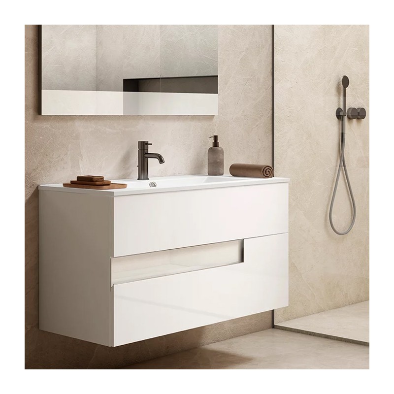 VISION 80 BRANCO + BLANCO - Móvel Suspenso 2 GAV 80cm
