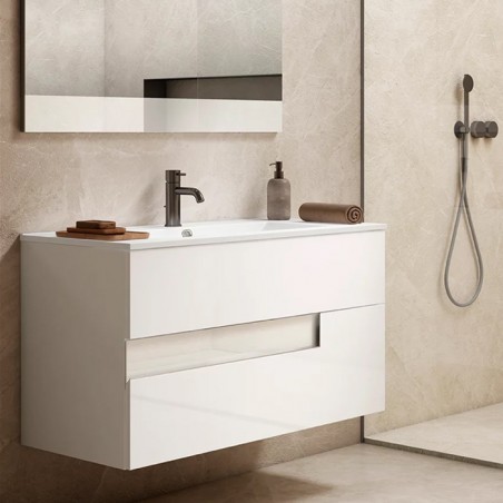VISION 80 BRANCO + BLANCO - Móvel Suspenso 2 GAV 80cm