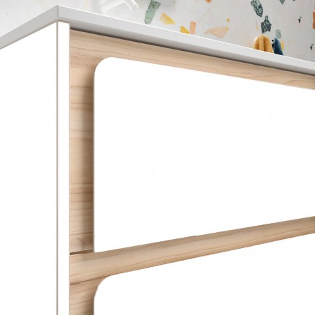 INDICO 80 INTERIOR ALISO + BRANCO - Móvel Suspenso 2 GAV 80cm