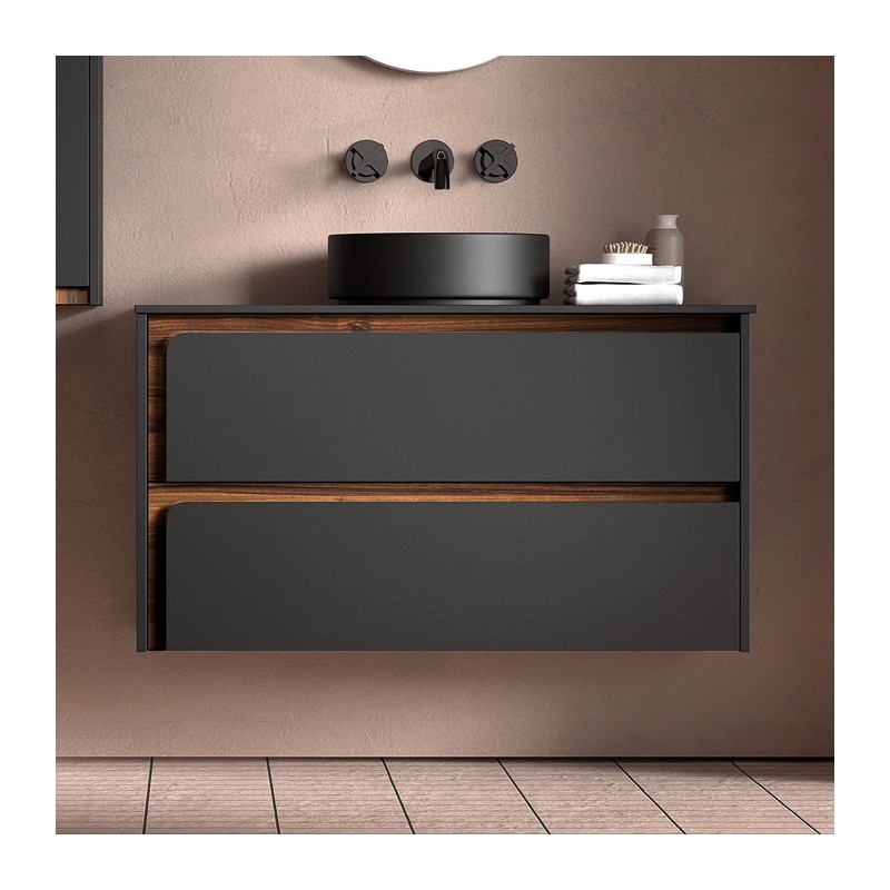 INDICO 80 INTERIOR VALENTI + PRETO - Móvel Suspenso 2 GAV 80cm