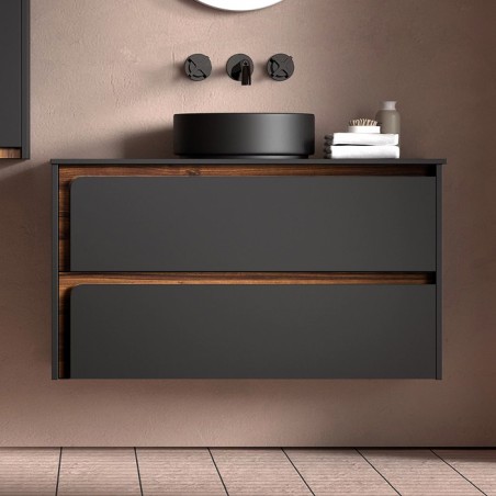 INDICO 80 INTERIOR VALENTI + PRETO - Móvel Suspenso 2 GAV 80cm