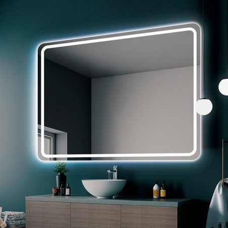 ESPELHO Rect AUSTRIA 120x80 CM - RETROILUMINADO  E FRAME LED FRONTAL
