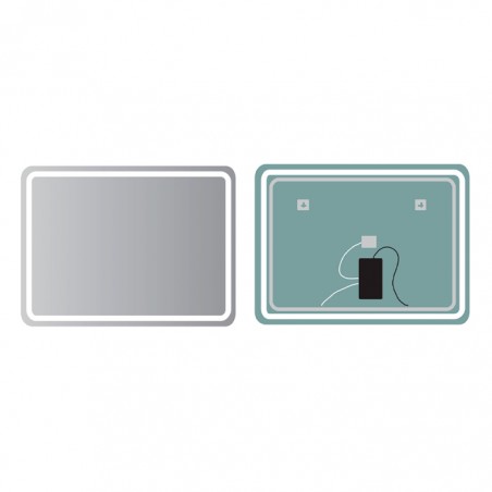 ESPELHO Rect AUSTRIA 120x80 CM - RETROILUMINADO  E FRAME LED FRONTAL