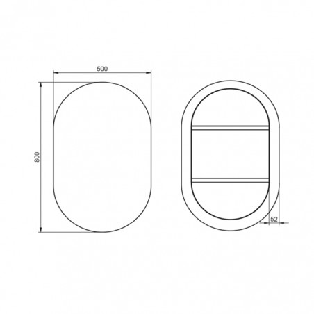 ESPELHO ADA - OVAL SIMPLES 50X80