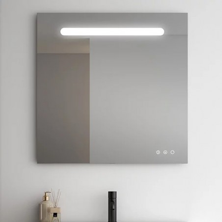 ESPELHO Rect SOUL 80X80 - Iluminacao LED Frontal + BOTAO ON/OFF + DESEMBACIADOR + BLUETOOTH