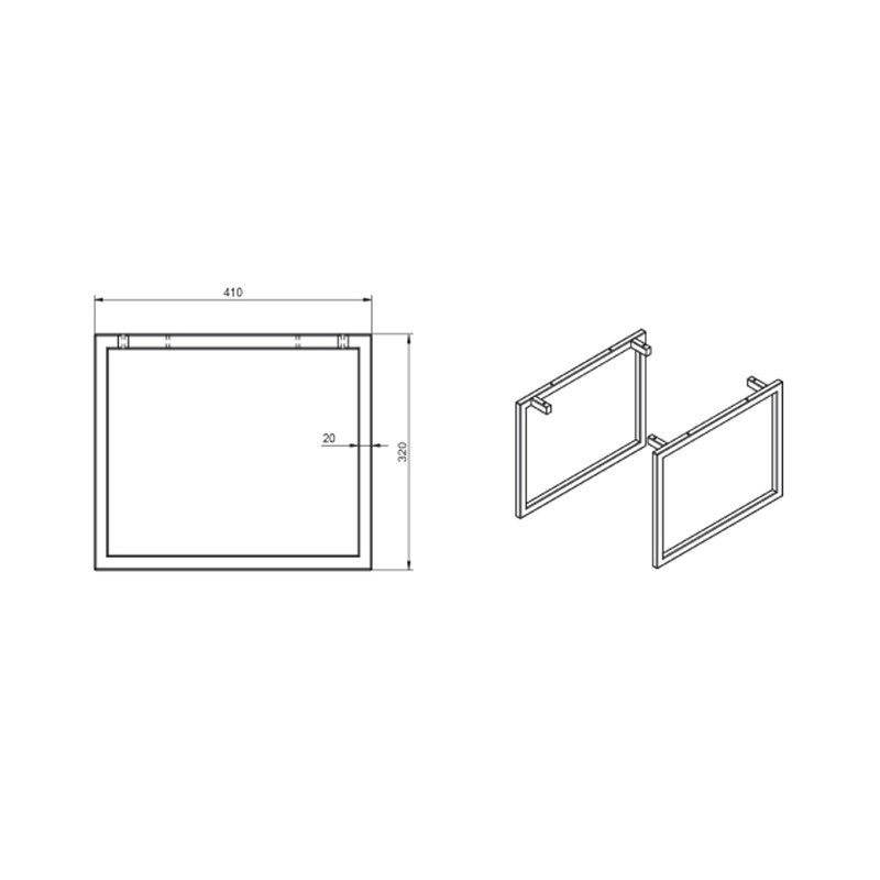 Acessorio PES METALICOS SQUARE 32CM - cor BRANCA  (Pack 2 Unds)