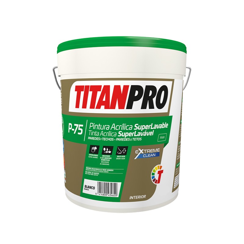 TITAN PRO P75 ACRILICA SUPER LAVAVEL MATE BRANCO 12L