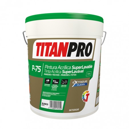 TITAN PRO P75 ACRILICA SUPER LAVAVEL MATE BRANCO 12L