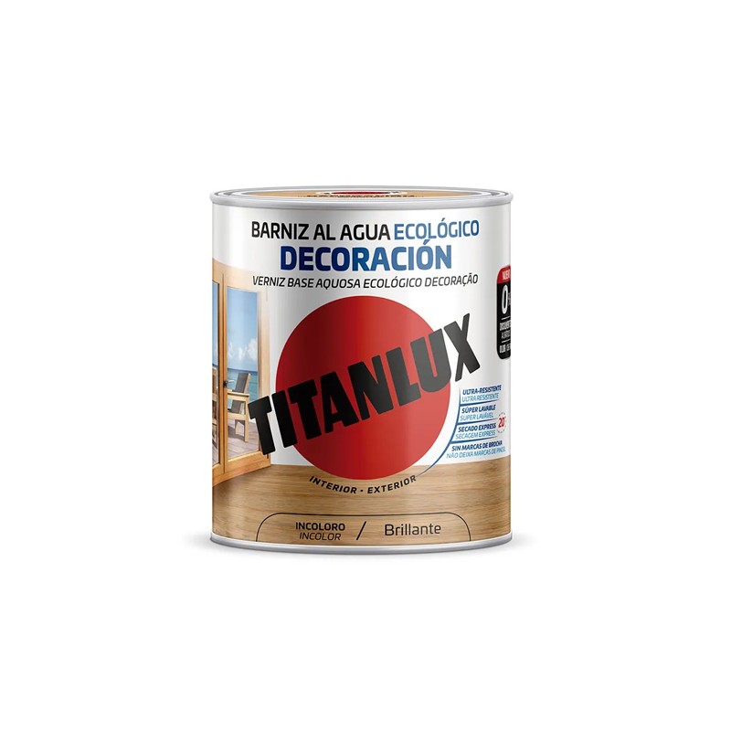 TITANLUX VERNIZ ECOLOGICO BRILHANTE INCOLOR 750ML