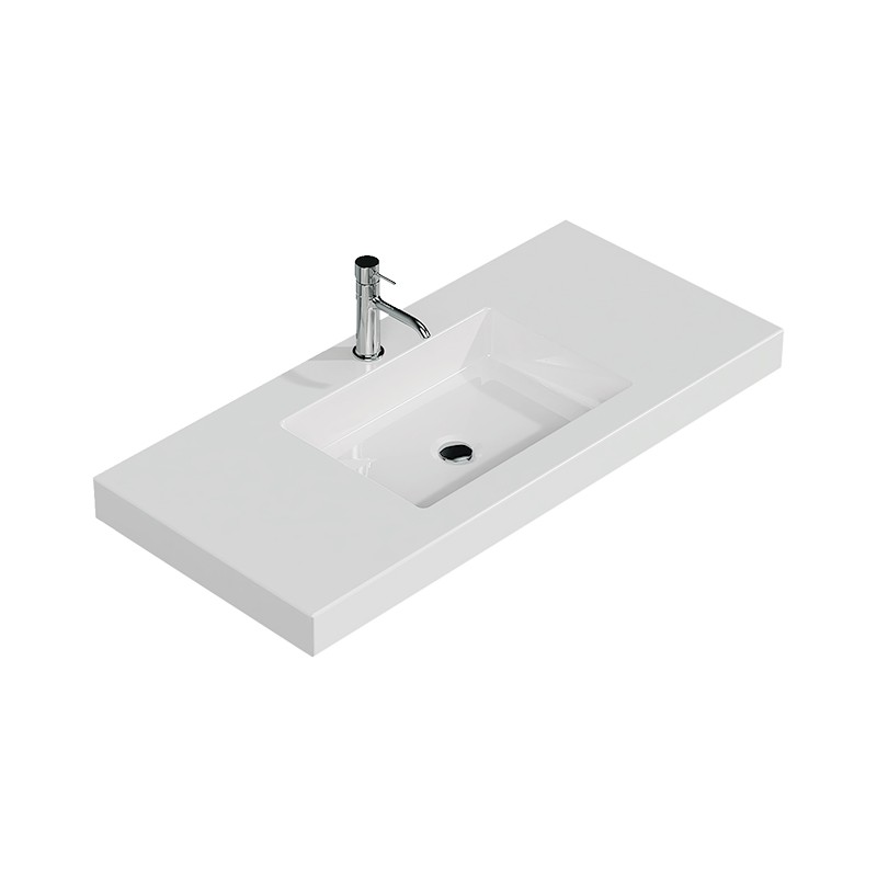 ALEGRI 100 BRANCO BRILHO - Lavatório Mural - 100 x46 x 8 - Pio ao Centro