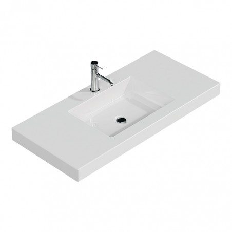 ALEGRI 100 BRANCO BRILHO - Lavatório Mural - 100 x46 x 8 - Pio ao Centro