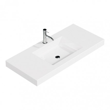 ALEGRI 120 BRANCO MATE - Lavatório Mural - 120x 46 x 8 - Pio ao Centro
