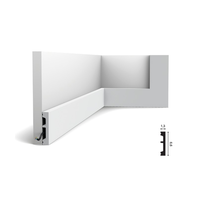 RODAPÉ SQUARE Duropolymer SX157 2000x66x13mm