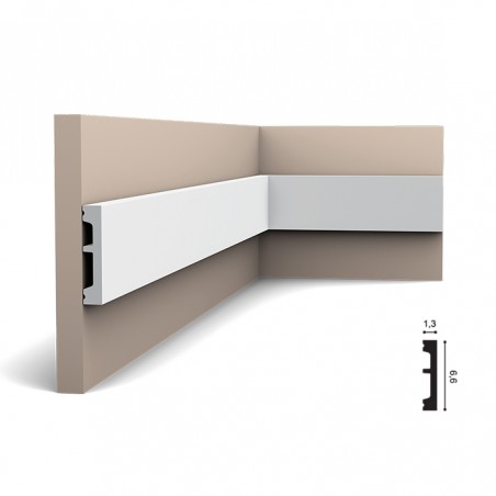 RODAPÉ SQUARE Duropolymer SX157 2000x66x13mm