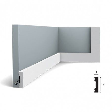 RODAPÉ SQUARE Duropolymer SX162 2000x40x10mm