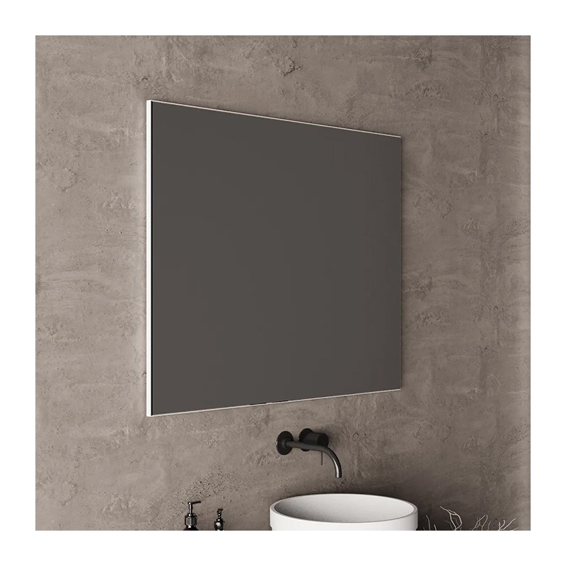 ESPELHO LISO c/arestas cor ALUMINIO  80x80