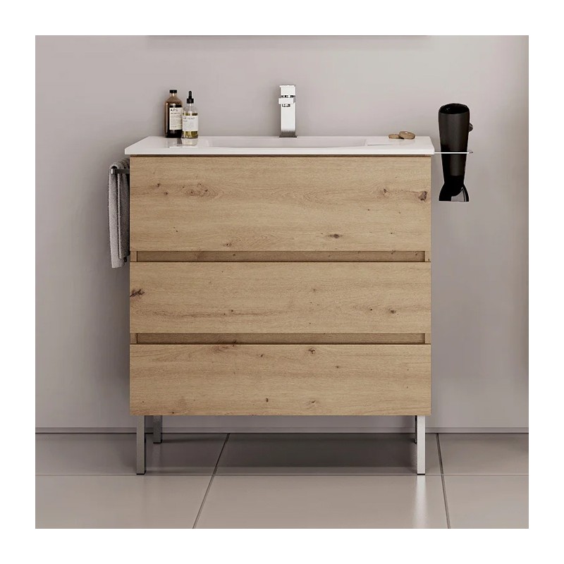 EURO-2 80 CHENE - Móvel ao Chão de 3 GAV 60cm