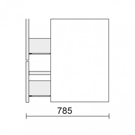 MÓVEL  LUANA 60CM - BRANCO - (PROF REDUZIDA 36 CM)