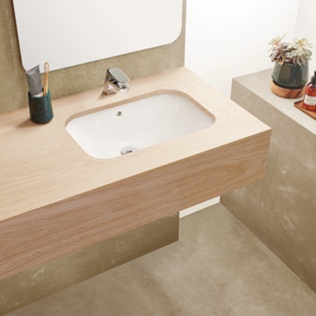 NEXO 56 - Lavatório Rectangular Encastre por cima ou baixo S/Furo