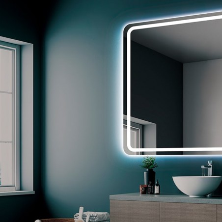 ESPELHO Rect AUSTRIA 80x80 CM - RETROILUMINADO  E FRAME LED FRONTAL