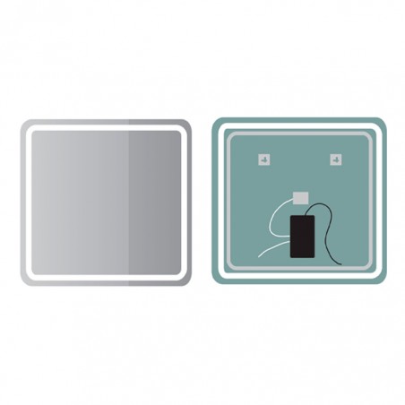 ESPELHO Rect AUSTRIA 80x80 CM - RETROILUMINADO  E FRAME LED FRONTAL