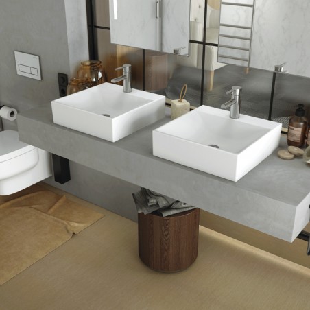 ALBUS 60 - Lavatório Mural Rectangular - C/FURO