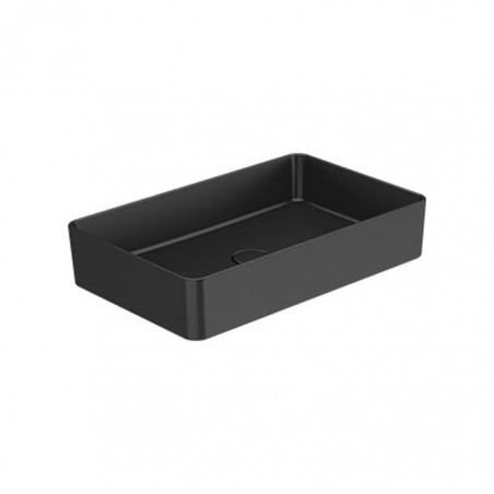HALO PRETO MATE - Lavatório Pousar Rectangular - 600x380 c/Valvula