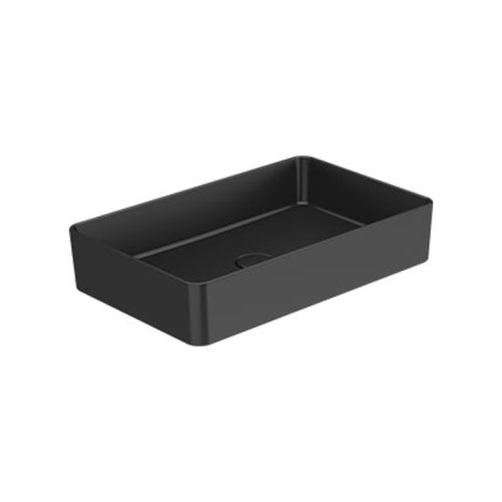 HALO PRETO MATE - Lavatório Pousar Rectangular - 600x380 c/Valvula