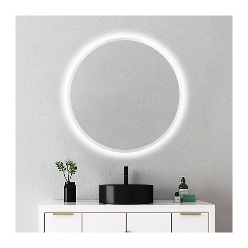 ESPELHO Redondo BELGICA 80 CM - RETROILUMINADO E FRAME LED FRONTAL
