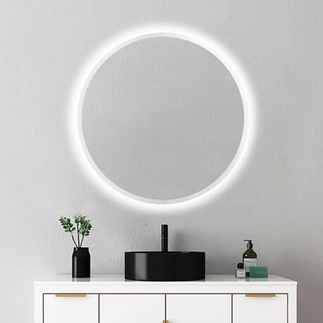 ESPELHO Redondo BELGICA 80 CM - RETROILUMINADO E FRAME LED FRONTAL
