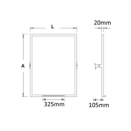 ESPELHO ORIENTÁVEL PMR - INOX 60x76