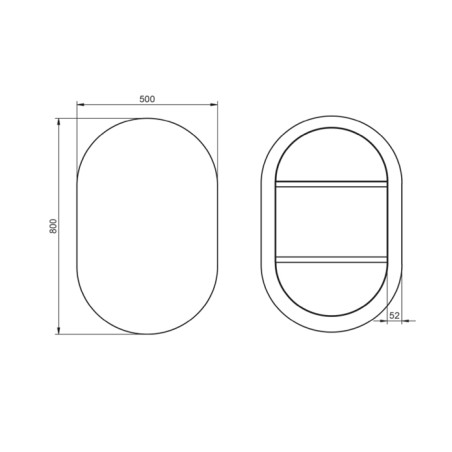 ESPELHO ADA - OVAL SIMPLES 50X80