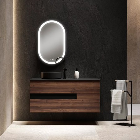 VISION 80 VALENTI + VIDRO NEGRO - Móvel Suspenso 2 GAV 80cm